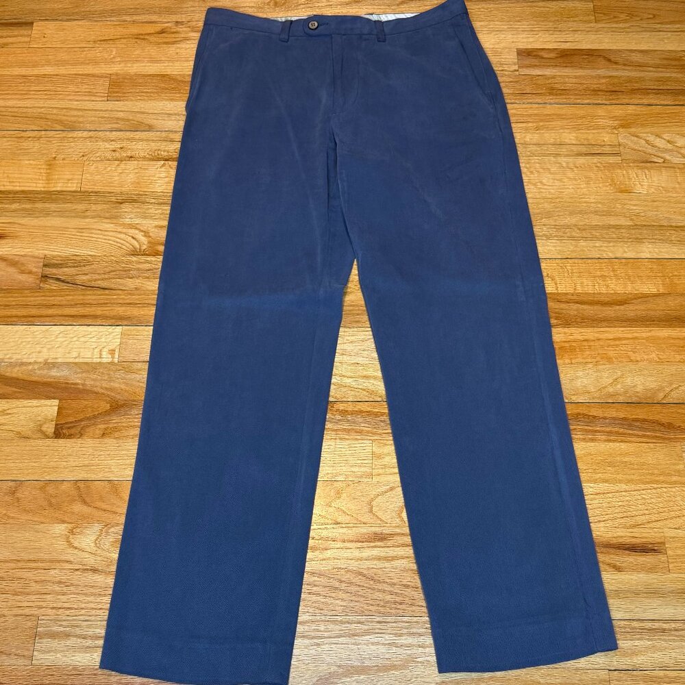 Tommy Bahama Pants Mens 32x32 Navy Blue Khakis Straight Leg Flat Front Pima Mix